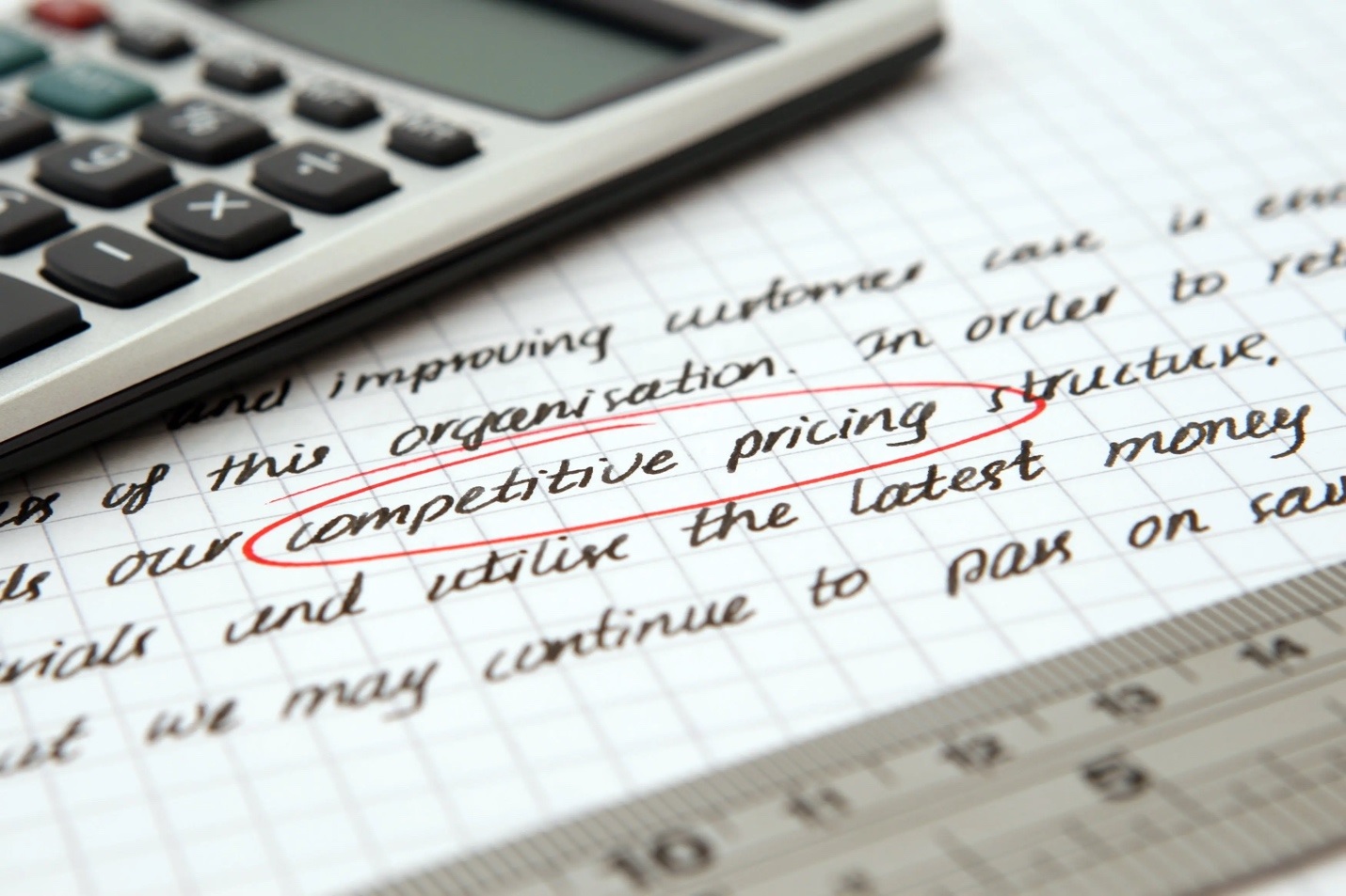 calculator,notes,competitive,pricing