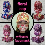 Floral cap with Facemask set