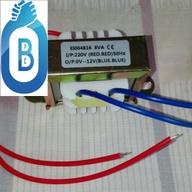 12 VOLTS  TRANSFORMER 1 AMPERE 220V (INPUT RED) TO 12V (OUTPUT BLUE)
