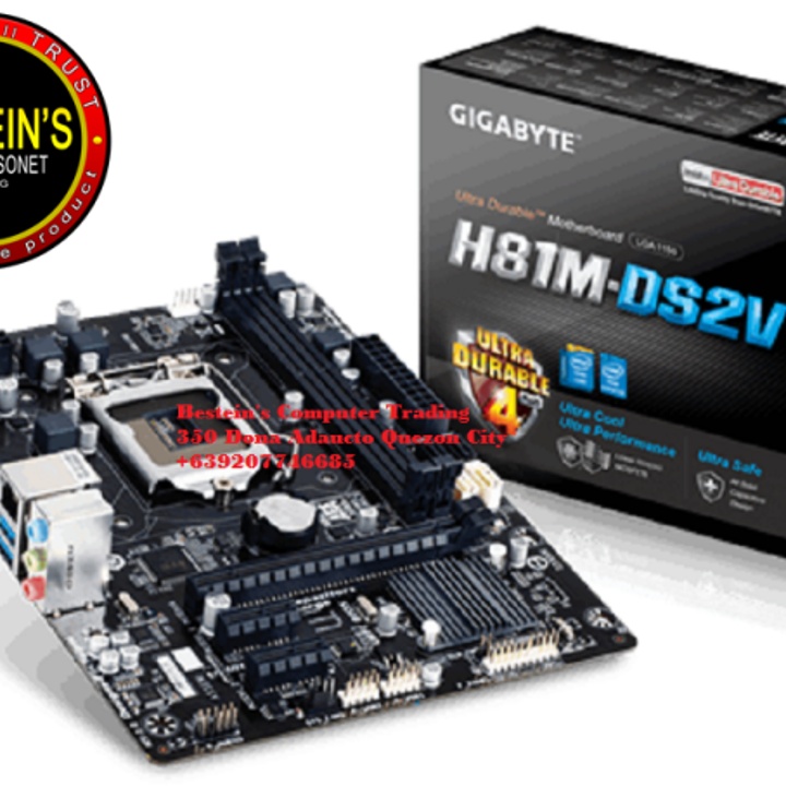 MOTHERBOARD, Gigabyte GAH81MDS2V 1.0 motherboard micro ATX LGA1150 Socket H81 Specs