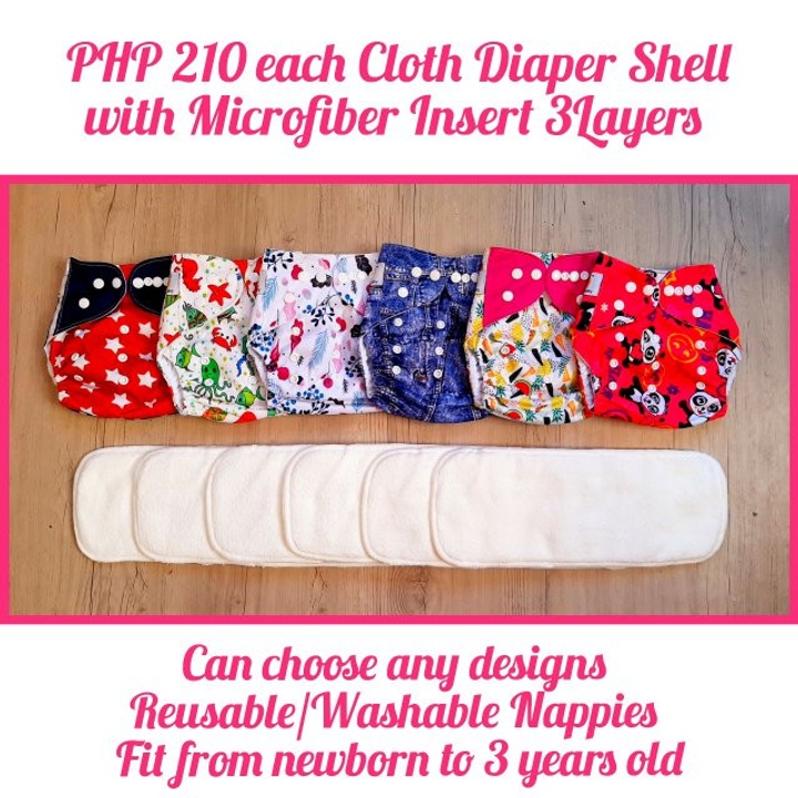 Cloth Diaper with 5layers 3layers Microfiber Insert at 210.00 from