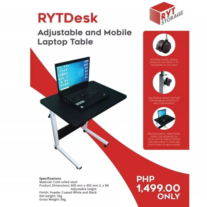 Adjustable and Mobile Laptop Table at 1499.00 from Pasay City