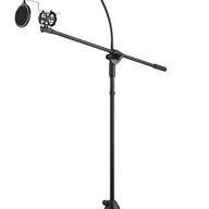 Microphone Stand Boom Arm w/ Phone Holder & Pop Filter