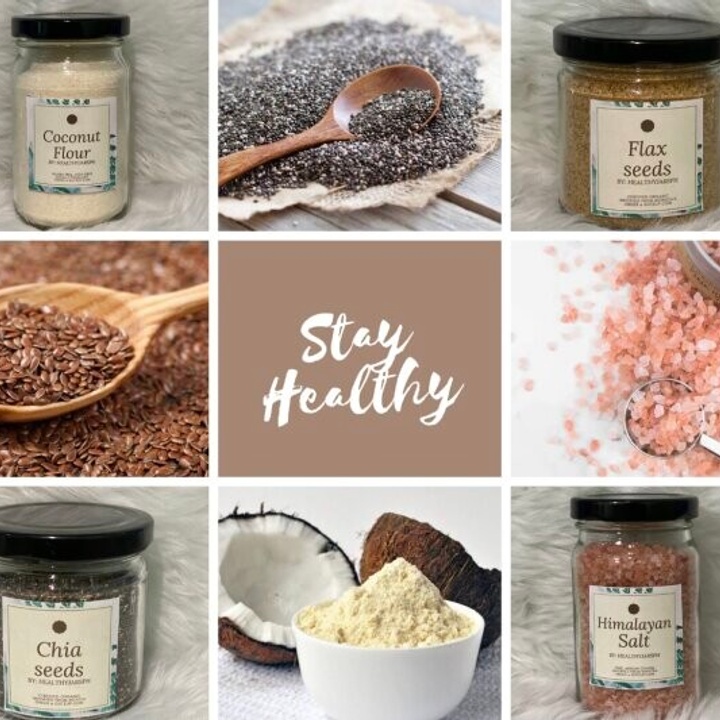 Chia seed,flaxseed, coconut flour and himalayan salt SET at 999.00 from