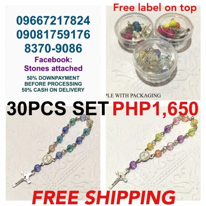 30pcs Free shipping mini rosary with case souvenir giveaway baptism