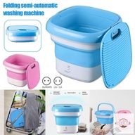 Mini folding washing machine,semi-automatic portable travel multi-function