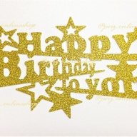 JWIZ Happy Birthday Glitter Paper Cake Topper Cake Decor Events and Party Supplies