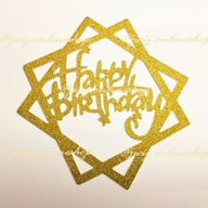 JWIZ Happy Birthday Glitter Paper Cake Topper Cake Decor Events and Party Supplies