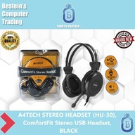 A4TECH STEREO HEADSET (HU-30), ComfortFit Stereo USB Headset, BLACK