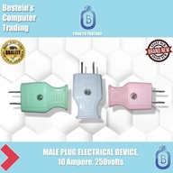 MALE PLUG ELECTRICAL DEVICE, 10 Ampere, 250volts