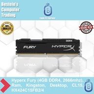 Hyperx Fury (4GB DDR4, 2666mhz), Ram, Kingston, Desktop, CL15, HX424C15FB2/4