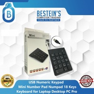 USB Numeric Keypad Mini Number Pad Numpad 18 Keys Keyboard for Laptop Desktop PC Pro
