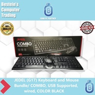 JEDEL (G17) Keyboard and Mouse Bundle/ COMBO, USB Supported, wired, COLOR BLACK