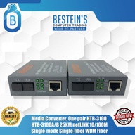 Media Converter, One pair HTB-3100 HTB-3100A/B 25KM netLINK 10/100M Single-mode Single-fiber WDM