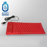 Foldable and Flexible Keyboard Waterproof USB 2.0 Silicone Keyboard COLOR; RED, BLACK, PURPLE