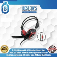 G-STORM Goma (H-01) Headset Heavy Duty, DUAL 3.5 Audio and Mic Jack Supported,