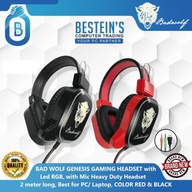 BAD WOLF GENESIS GAMING HEADSET with Led RGB, with Mic Heavy Duty Headset , 2meter long