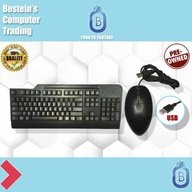 KEYBOARD + MOUSE BUNDLE, ASSORTED BRAND, USB TYPE PORT, HEAVY DUTY, USED