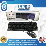 KOYO GAMING KEYBOARD AND MOUSE (KY-888) BUNDLE, RAINBOW/ RGB/ MULTI COLOR BACKLIGHT