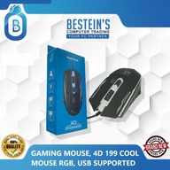 GAMING MOUSE, 4D 199 COOL MOUSE GAME RGB, USB SUPPORTED, COLOR BLACK