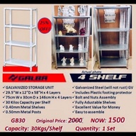 Galvanized adjustable metal shelves storage rack
