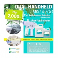 DUAL HANDHELD NANO SPRAY GUN DISINFECTANT(BUNDLE WITH 4L SURFACTANT & 1L FOGGING SOLUTION)