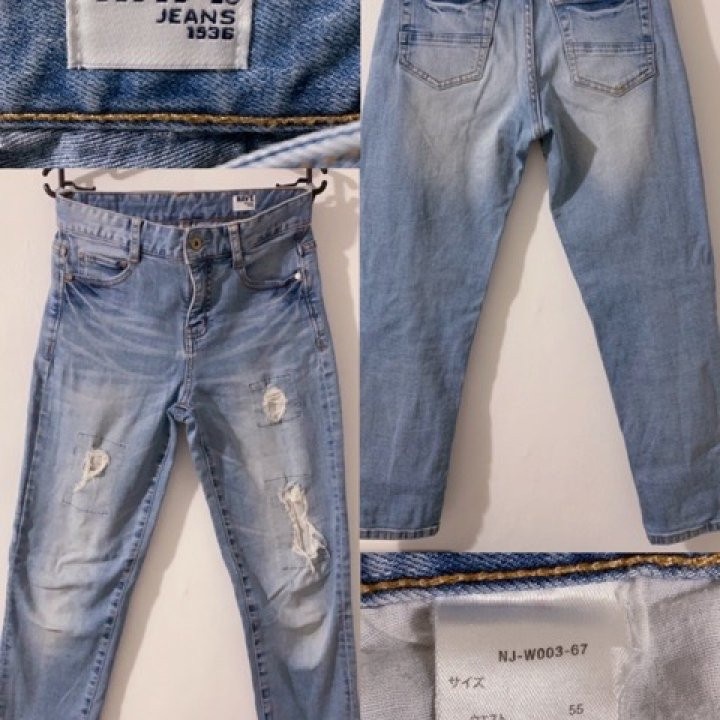 Navy jeans 1936 Women's refreshing bleached boyish denim at 315.00 from ...