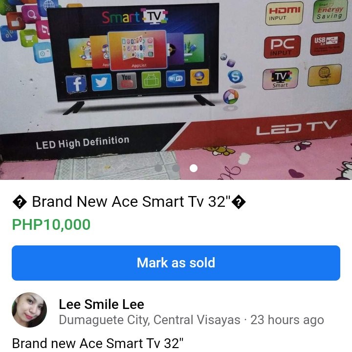 For sale Ace Smart TV 32''. at 7000.00 from Negros Oriental
