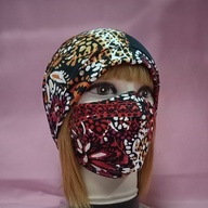 Full Head Cover Turban w/ Mask Set