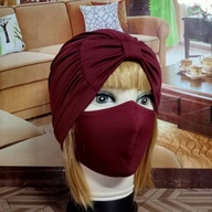 Full Head Cover Turban w/ Mask Set