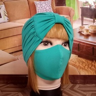 Full Head Cover Turban w/ Mask Set