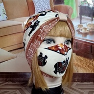 Full Head Cover Turban w/ Mask Set