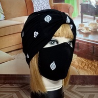 Full Head Cover Turban w/ Mask Set