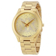 Michael Kors Slim Runway Gold Dial Ladies Watch  (MK3590)