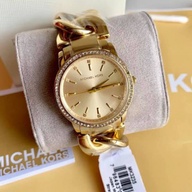 MK NINI CRYSTAL GOLD DIAL CHAIN LINK LADIES WATCH (MK 3235) ORIGINAL