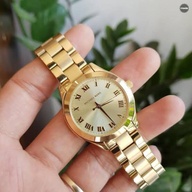 Michael Kors Women's Slim Runway Three-Hand Gold-Tone Stainless Steel Watch (MK 3456) Original
