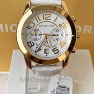 Michael Kors Mercer Chronograph white Dial leather watch (MK 2288) Original