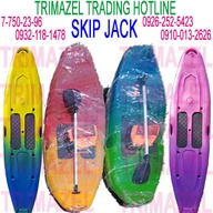 skip kayak boat with paddle