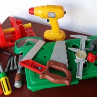 Tool Set Toy w/ Screws & Carrier Tool Box