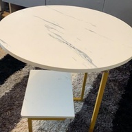 Marble Double Layer Round Center Table