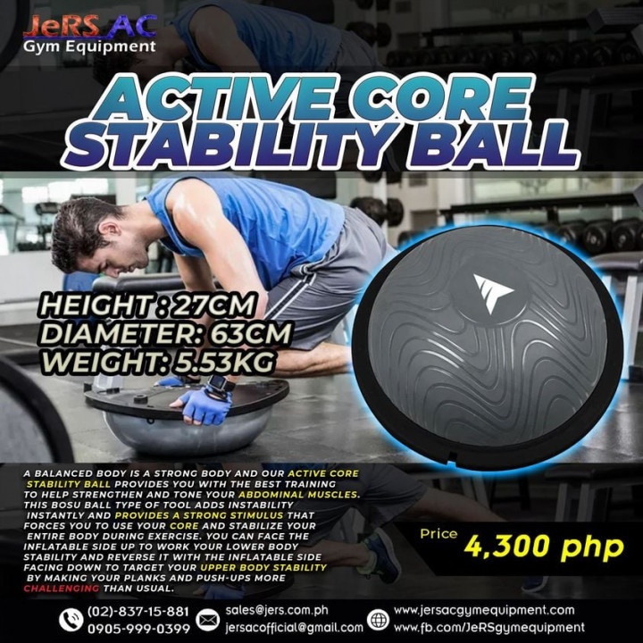 Active Core Stability Ball for Home Exercise or gym Equipment (JeRS AC