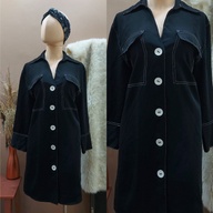BLACK COLLAR BUTTON DOWN DRESS