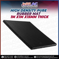 High Density Pure Rubber Mat - 1m x1m x15mm thick - home and gym equipment