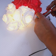 led lights artificial rose for decor 3volts battery operated