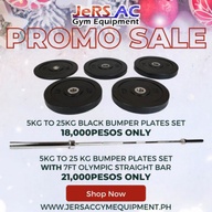 PROMO Olympic Bumper Plates with 7ft Olympic Bar