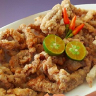 Fried isaw ( chicken intestine )