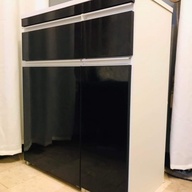 WHITE/GLOSS BLACK LATERAL CABINET  Japan Quality Material  Disinfected & Sanitized