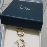 Tsutsumi Japan jewelry hoop earings 10k gold karat