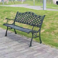 Park Bench Long 1.2m Solid Metal