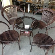 All synthetic rattan coffee table